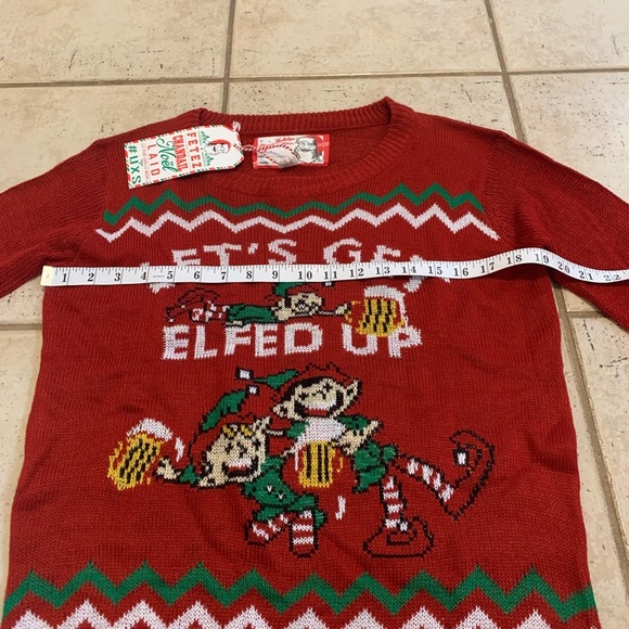 "Let's Get Elfed Up" Ugly Christmas Sweater, NWT - Picture 4 of 8